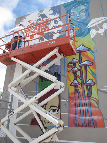 Mushroom Street Art | Banksy art wall, San Francisco